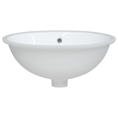 vidaXL Bathroom Sink White 49x40.5x21 cm Oval Ceramic