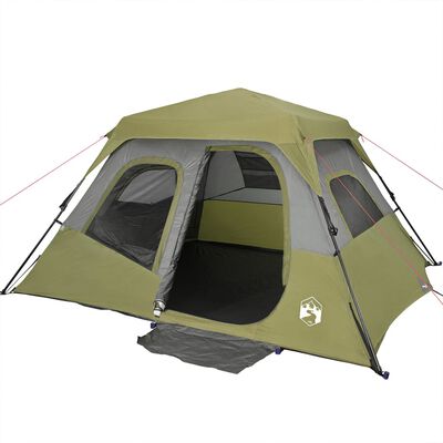 vidaXL Family Tent 6-Person Green Quick Release Waterproof