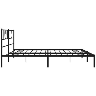 vidaXL Metal Bed Frame without Mattress with Headboard Black 183x213 cm