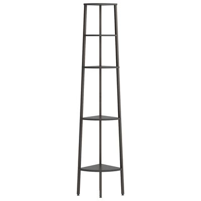 vidaXL 5-Tier Corner Shelf Black 45.5x31.5x180 cm