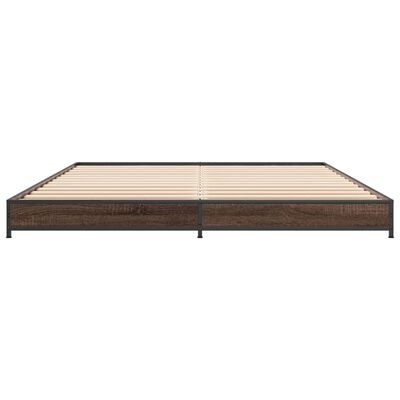 vidaXL Bed Frame without Mattress Brown Oak 150x200 cm King Size