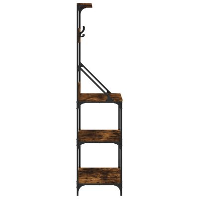 vidaXL Baker's Rack with Hooks 4-Tier Smoked Oak Engineered Wood