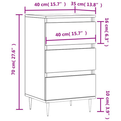 vidaXL Sideboard Black 40x35x70 cm Engineered Wood