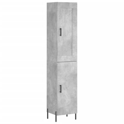 vidaXL Highboard Concrete Grey 34.5x34x180 cm Engineered Wood