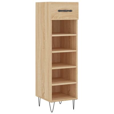 vidaXL Shoe Cabinet Sonoma Oak 30x35x105 cm Engineered Wood