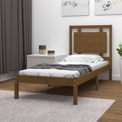 vidaXL Bed Frame without Mattress Honey Brown 100x200 cm Solid Wood