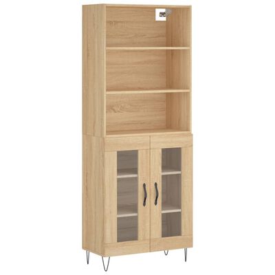 vidaXL Highboard Sonoma Oak 69.5x34x180 cm Engineered Wood