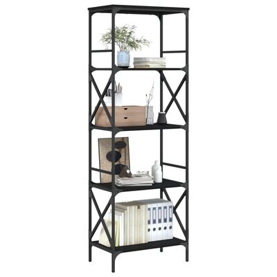 vidaXL Bookcase 5-Tier Black 59x35x171 cm Engineered Wood