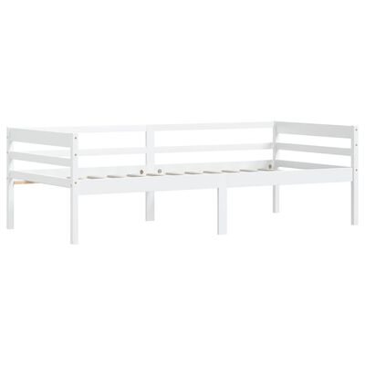 vidaXL Bed Frame without Mattress White Solid Pinewood 90x200 cm