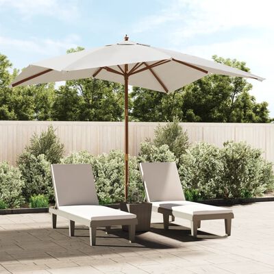 vidaXL Garden Parasol with Wooden Pole Sand 300x300x273 cm