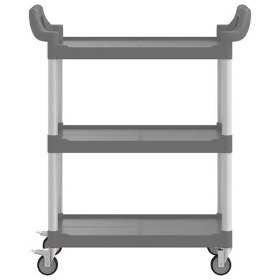 vidaXL 3-Tier Trolley Grey 81x41x92 cm Aluminium