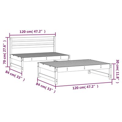 vidaXL 2 Piece Garden Lounge Set Solid Wood Pine