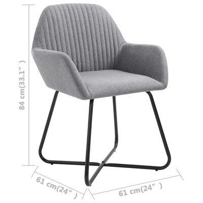 vidaXL Dining Chairs 4 pcs Light Grey Fabric