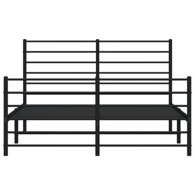 vidaXL Metal Bed Frame without Mattress with Footboard Black 120x200 cm