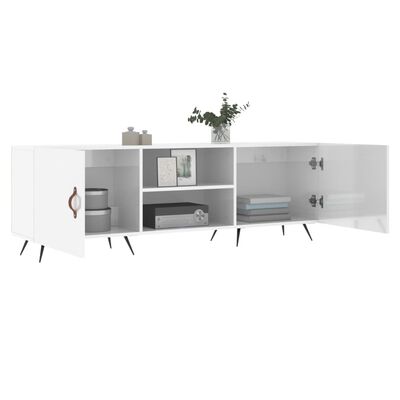 vidaXL TV Cabinet High Gloss White 150x30x50 cm Engineered Wood