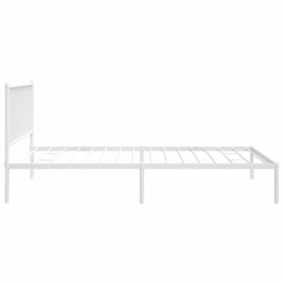 vidaXL Metal Bed Frame without Mattress with Headboard White 107x203 cm