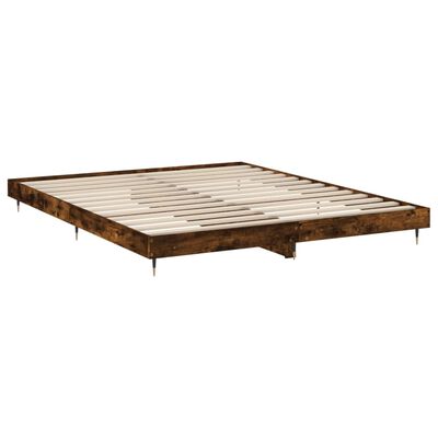 vidaXL Bed Frame without Mattress Smoked Oak 140x200 cm Engineered Wood