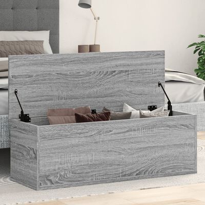 vidaXL Storage Box Grey Sonoma 102x35x35 cm Engineered Wood