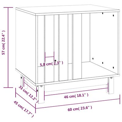 vidaXL Dog House 60x45x57 cm Solid Wood Pine