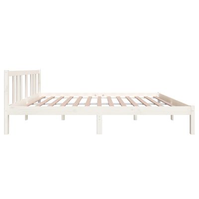 vidaXL Bed Frame without Mattress White Solid Wood 140x200 cm