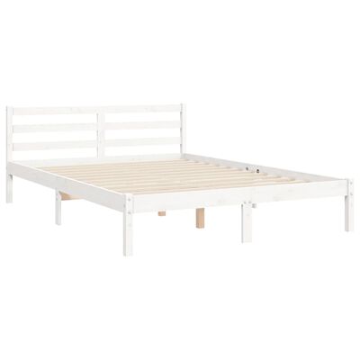 vidaXL Bed Frame without Mattress White 120x200 cm Solid Wood