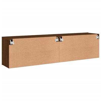 vidaXL TV Cabinets Wall-mounted 2 pcs Brown Oak 80x30x41 cm