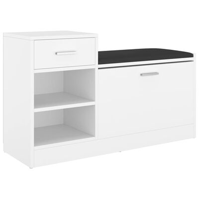 vidaXL Shoe Bench White 94.5x31x57 cm Engineered Wood