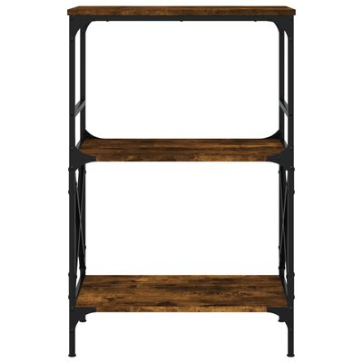 vidaXL Bookcase 3-Tier Smoked Oak 59x35x90.5 cm Engineered Wood