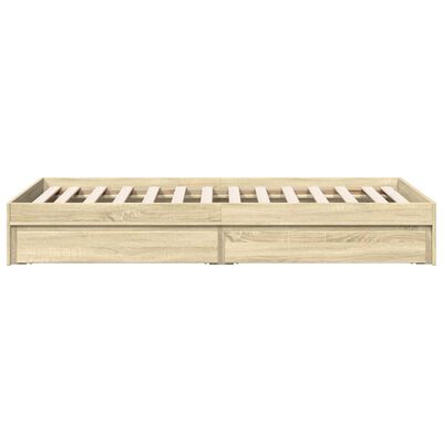 vidaXL Bed Frame with Drawers without Mattress Sonoma Oak 90x200 cm