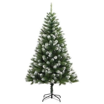 vidaXL Artificial Hinged Christmas Tree with Flocked Snow 240 cm