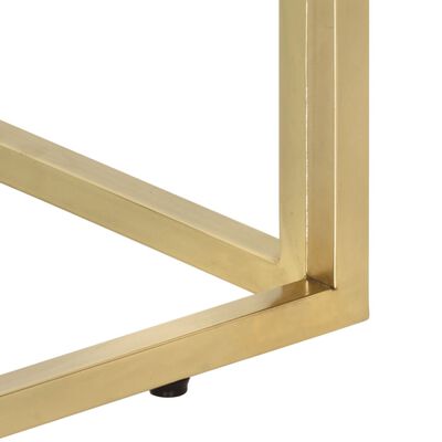 vidaXL Console Table Gold Stainless Steel and Solid Wood Sleeper