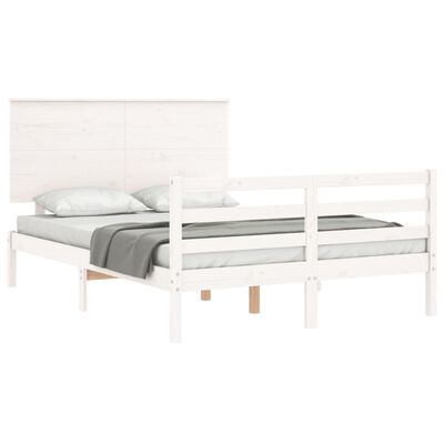 vidaXL Bed Frame without Mattress White 120x200 cm Solid Wood