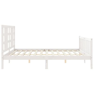 vidaXL Bed Frame without Mattress White 200x200 cm Solid Wood Pine