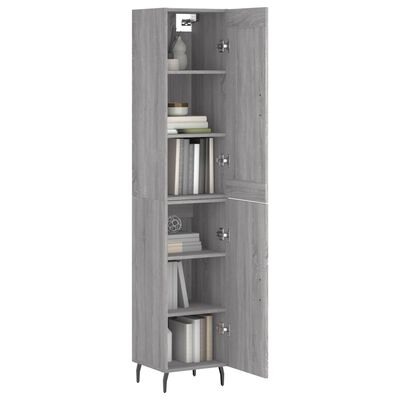 vidaXL Highboard Grey Sonoma 34.5x34x180 cm Engineered Wood