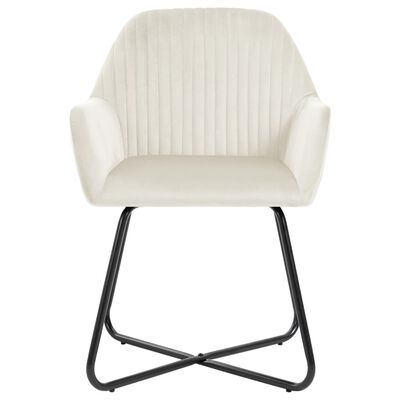 vidaXL Dining Chairs 2 pcs Cream Velvet