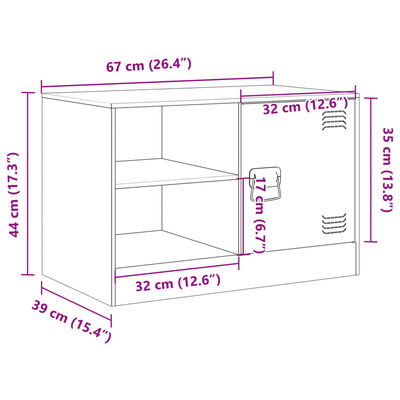 vidaXL TV Cabinet Pink 67x39x44 cm Steel