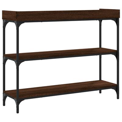 vidaXL Console Table with Shelves Brown Oak 100x30x80 cm