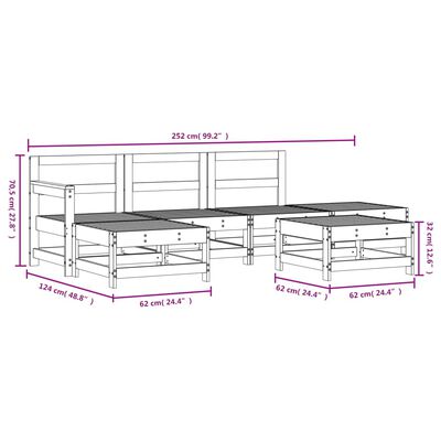 vidaXL 6 Piece Garden Lounge Set Solid Wood Pine