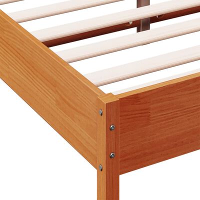 vidaXL Bed Frame without Mattress Wax Brown 120x190 cm Small Double Solid Wood Pine