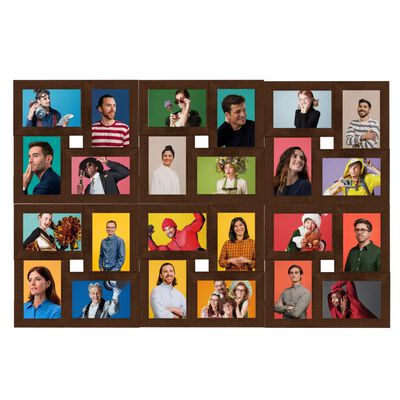 vidaXL Collage Photo Frame for 24x(10x15 cm) Picture Dark Brown MDF