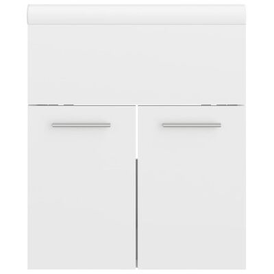 vidaXL Sink Cabinet with Built-in Basin High Gloss White Engineered Wood