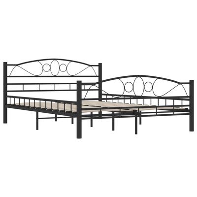 vidaXL Bed Frame without Mattress Black Steel 140x200 cm