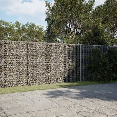 vidaXL Gabion Basket with Cover 500x50x200 cm Galvanised Iron