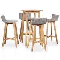 vidaXL 5 Piece Outdoor Dining Set Solid Acacia Wood