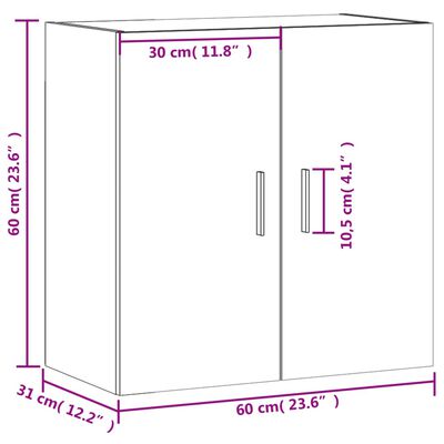 vidaXL Wall Cabinet White 60x31x60 cm Engineered Wood