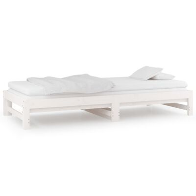 vidaXL Pull-out Day Bed without Mattress White 2x(90x190) cm