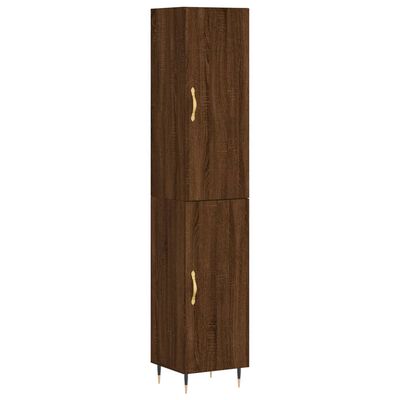 vidaXL Highboard Brown Oak 34.5x34x180 cm Engineered Wood