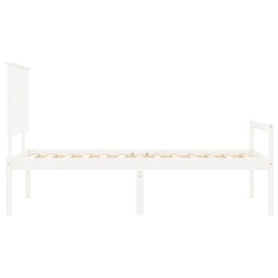 vidaXL Senior Bed without Mattress White Small Single Solid Wood