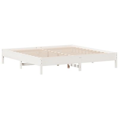 vidaXL Bed Frame without Mattress White 200x200 cm Solid Wood Pine