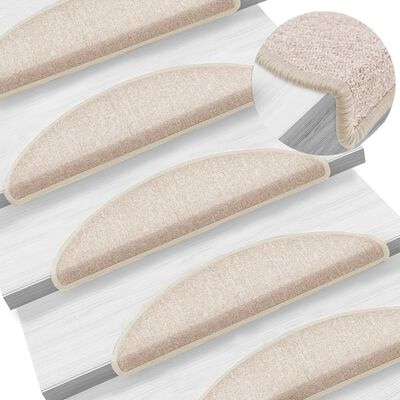 vidaXL Stair Mats 10 pcs 56x17x3 cm Taupe